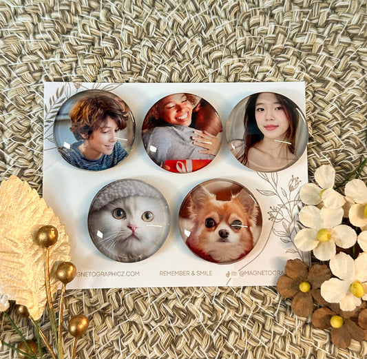 MZ 5 Glass Magnets Set